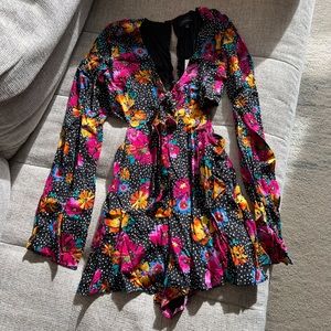 Majorelle Floral Dotted Sunset Romper